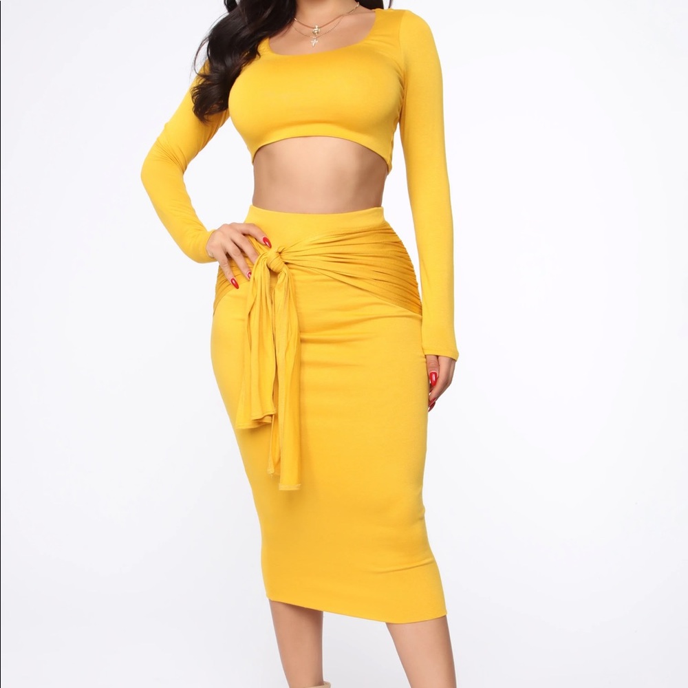 Ready To Go Skirt Set - Mustard